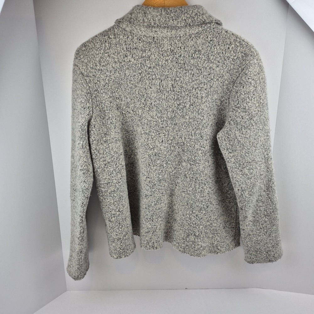 Eileen Fisher Cardigan Women's L Gray‎ Knit One Pocket Minimalist Italian Yarn - Picture 6 of 9